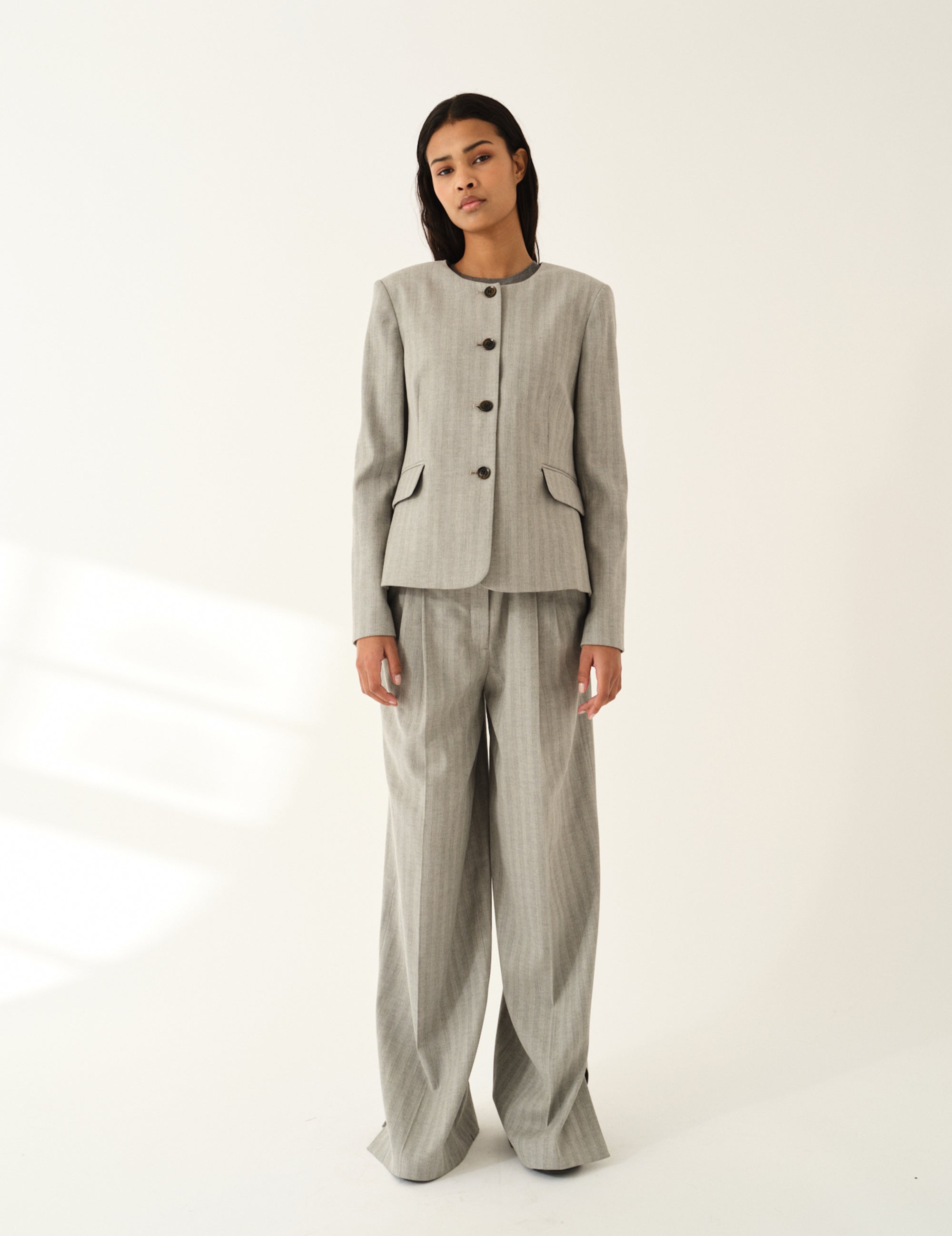 Conti Blazer Grey Herringbone