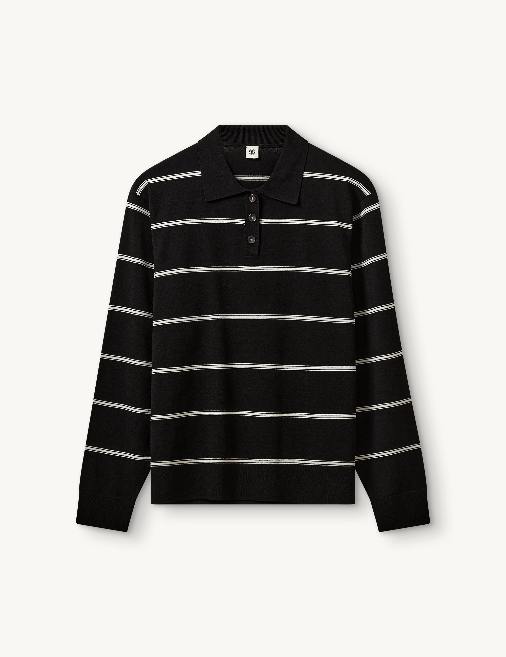 Madison Polo Black/ecru stripe