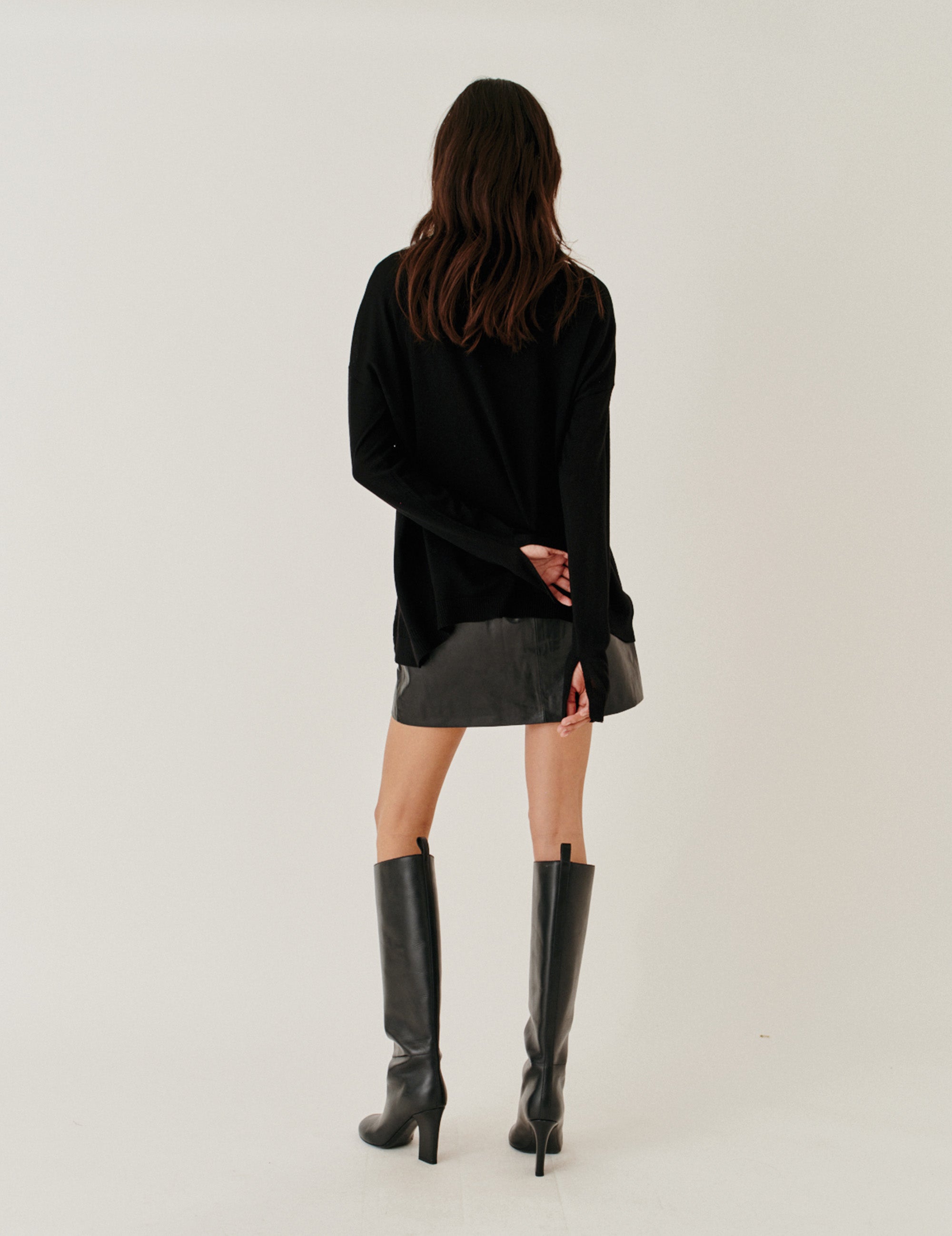 Soho Mini Button Skirt Black 4 / Black
