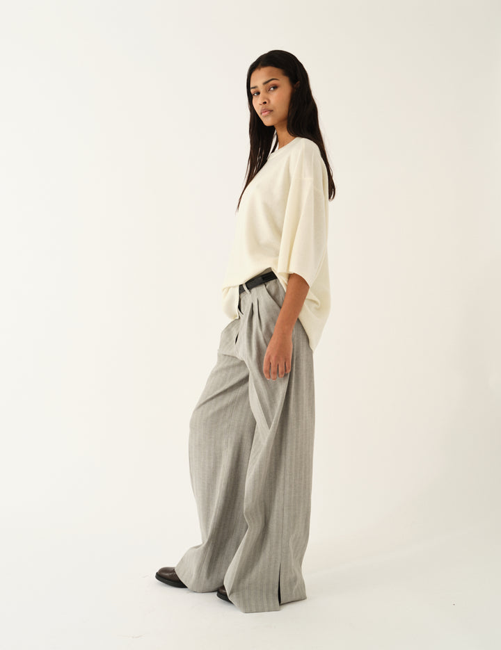Conti Pants Grey Herringbone 4 / Grey Herringbone