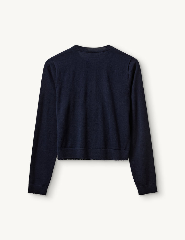 Bergen Scallop Mini Cardigan Navy 4 / Navy