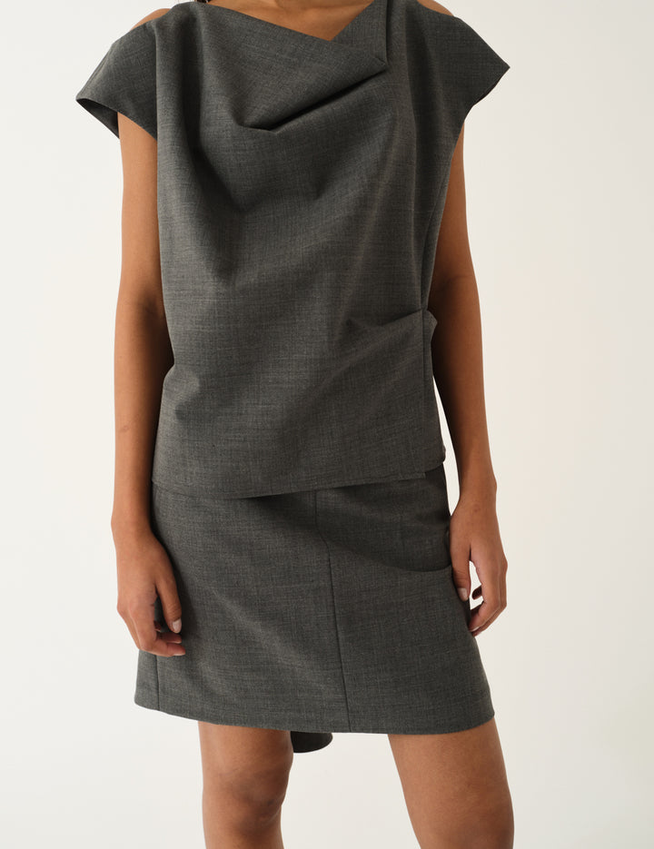 Grand Slip Skirt Grey Melange 4 / Grey Melange