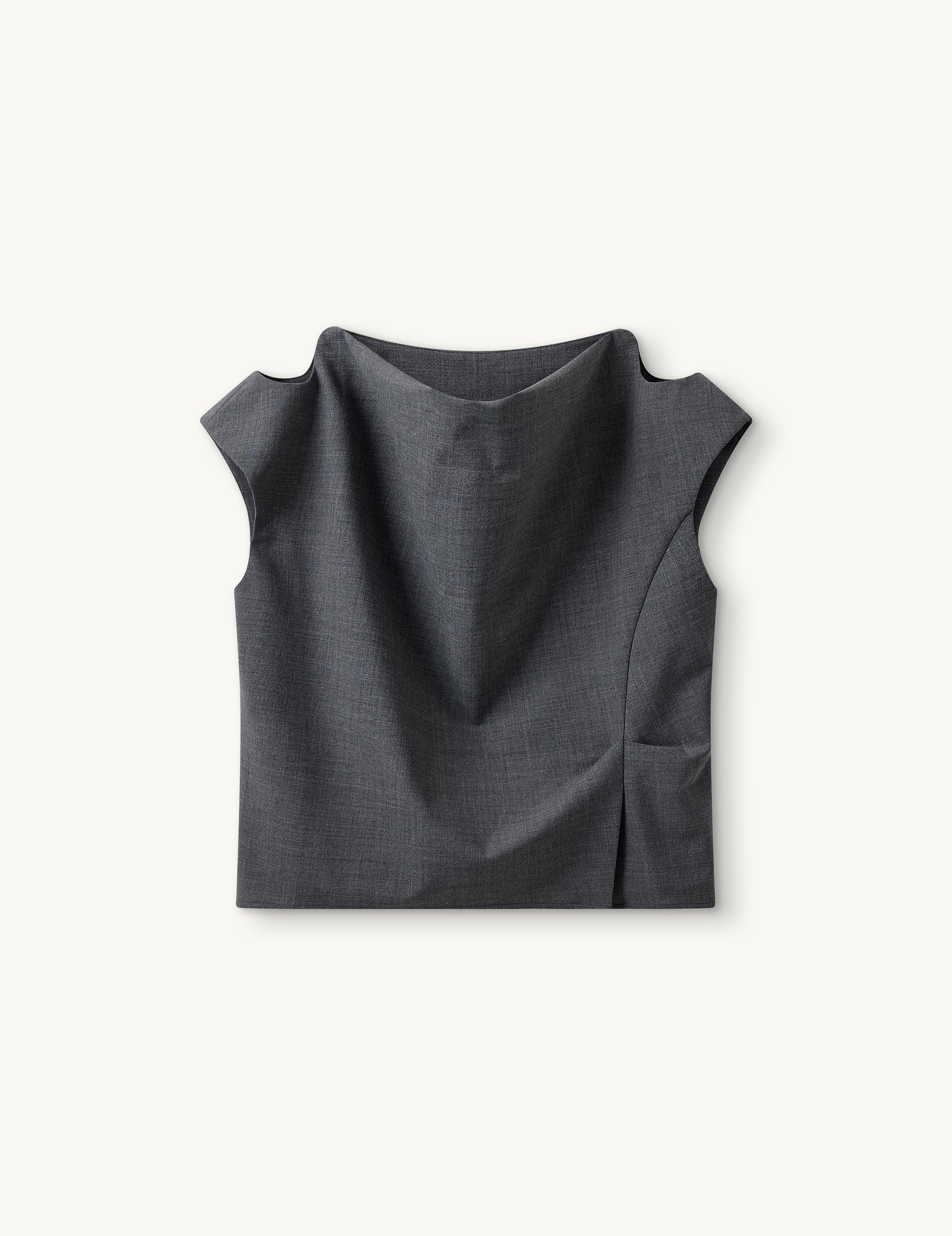 Grand Drape Top Grey Melange 4 / Grey Melange