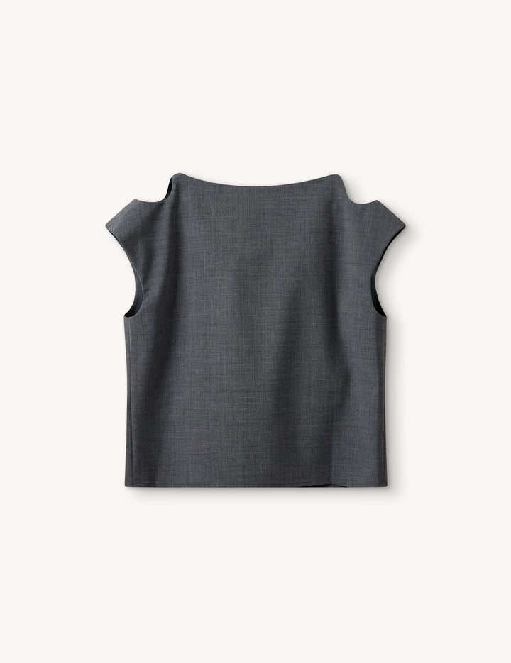 Grand Drape Top Grey Melange 4 / Grey Melange