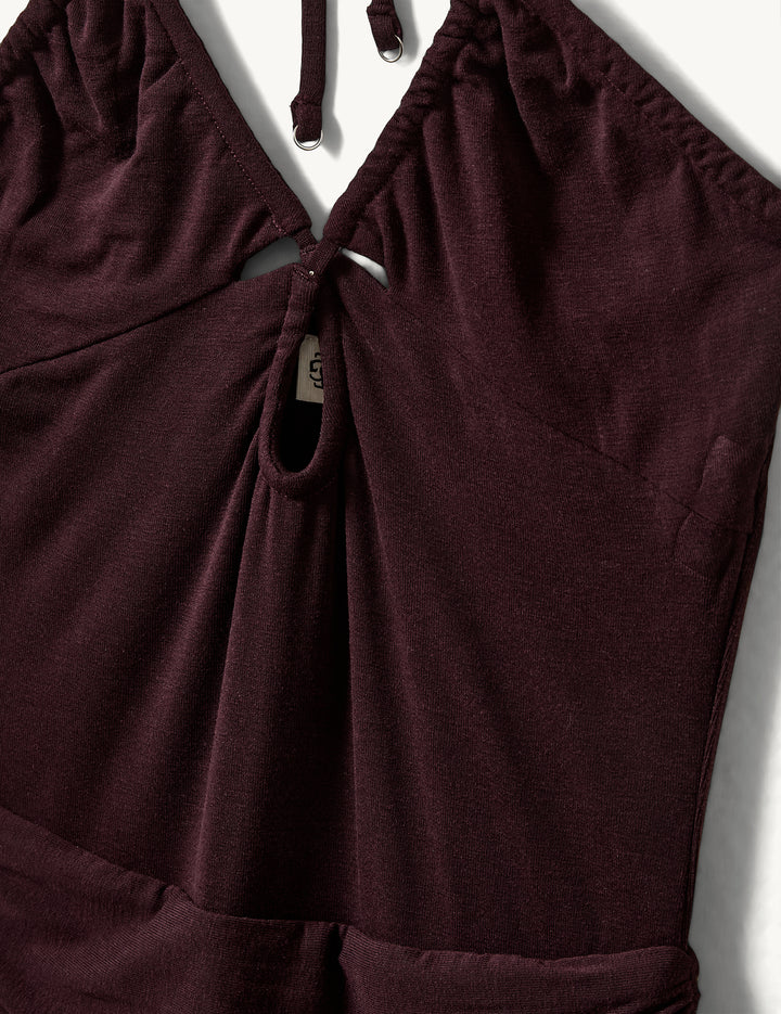 Breanna Bandeau Dress 4 / Burgundy