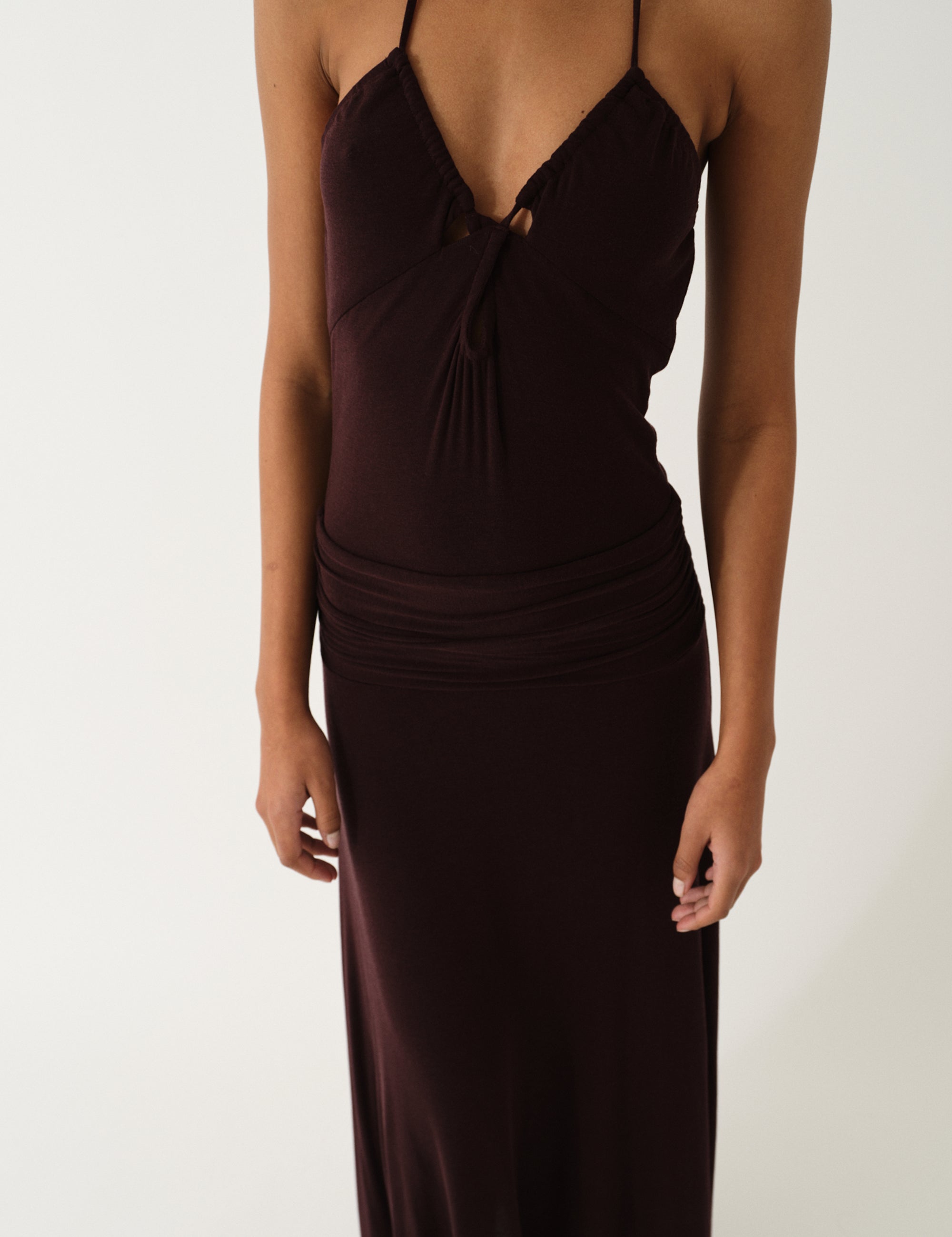 Breanna Bandeau Dress 4 / Burgundy