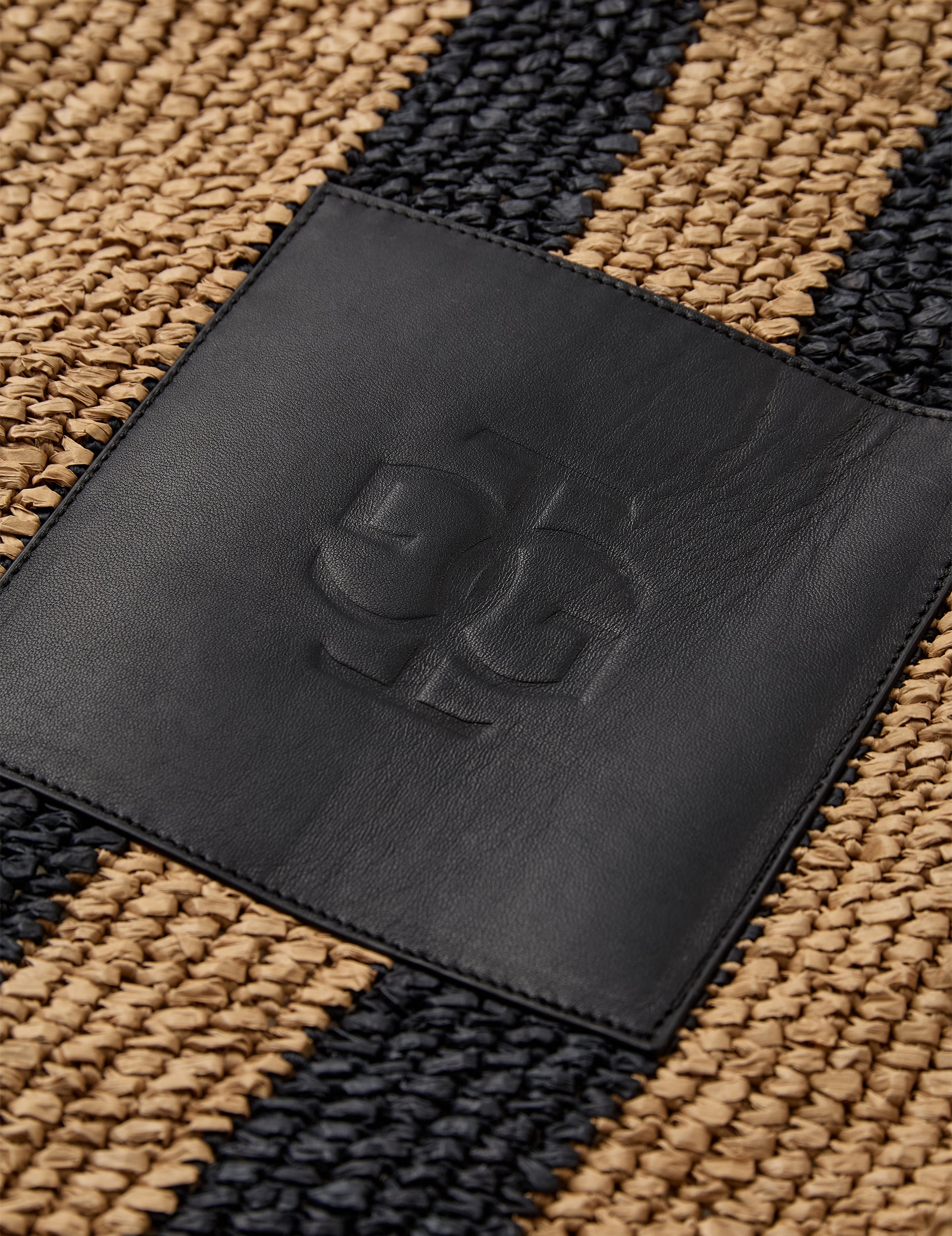Raffia Beach Bag Black/natural stripe OS / Black/natural stripe