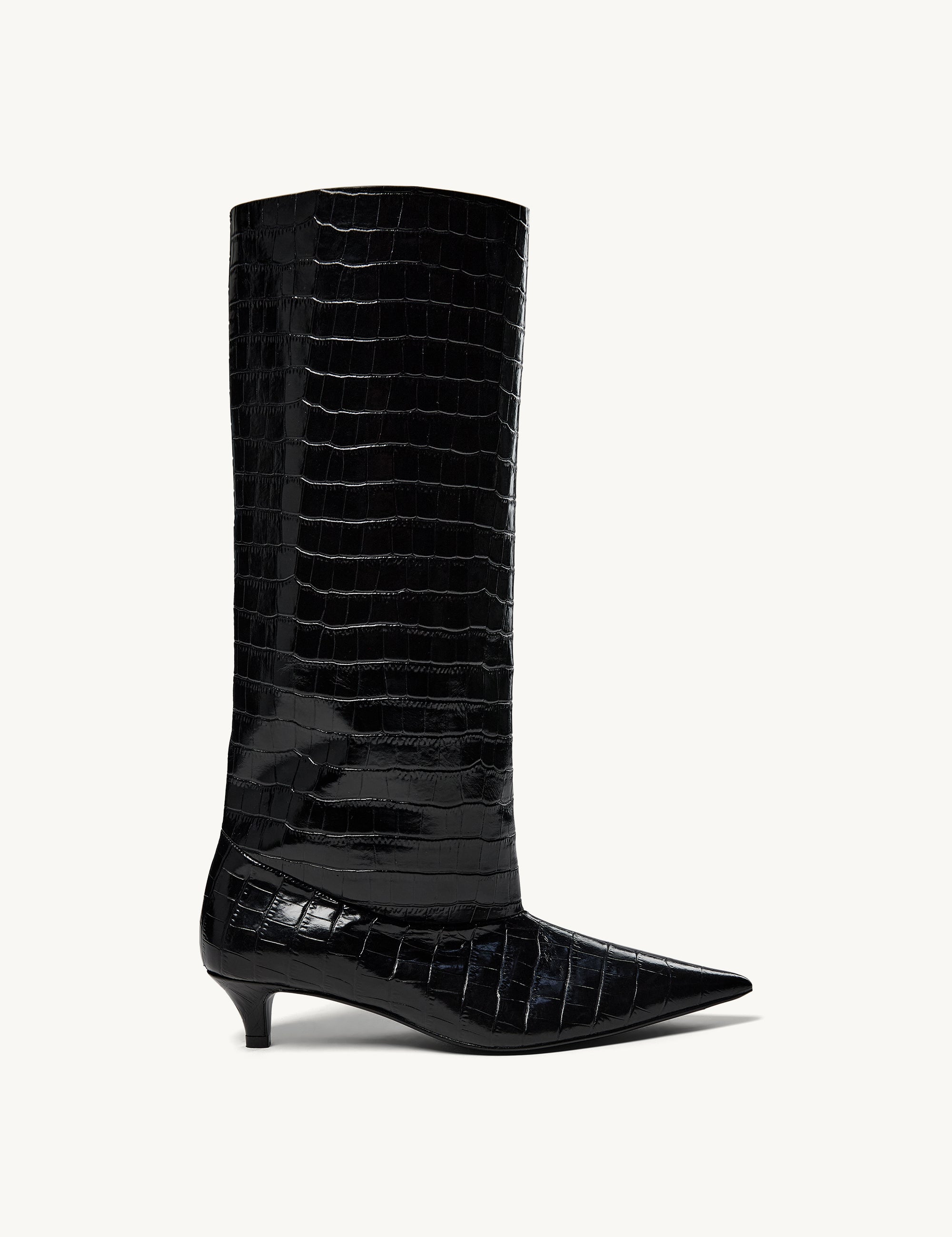 Gigi Croco Boots Black